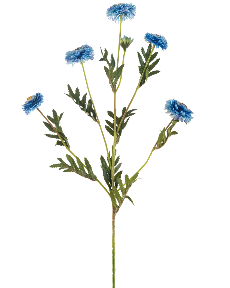 Künstliche Blumen Pompon Chrysantheme 69 cm blau (6er Set)