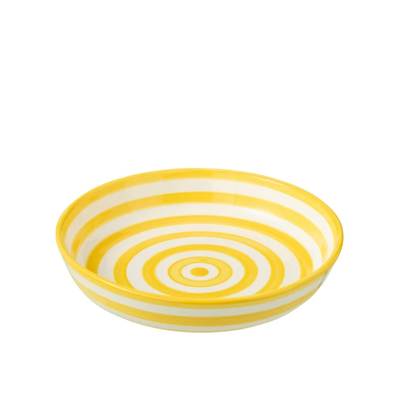 Schale Granada Stripes in Weiß-Gelb, großes Format