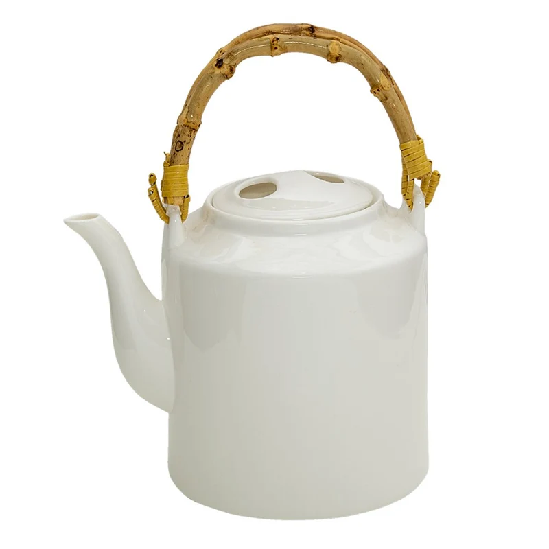 Teekanne aus weißem Porzellan, 1500 ml