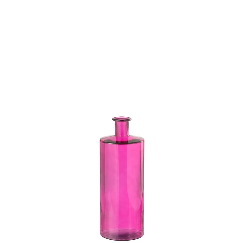 Flaschenvase aus Glas in Rosa, 40 cm
