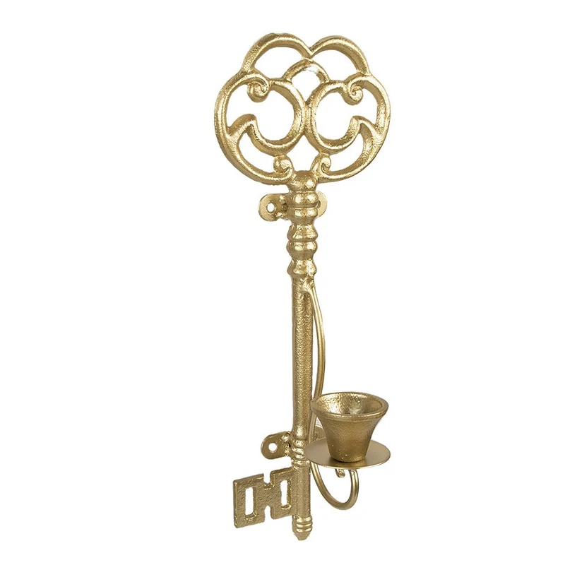 Kerzenhalter in Schlüsselform, Goldfarben