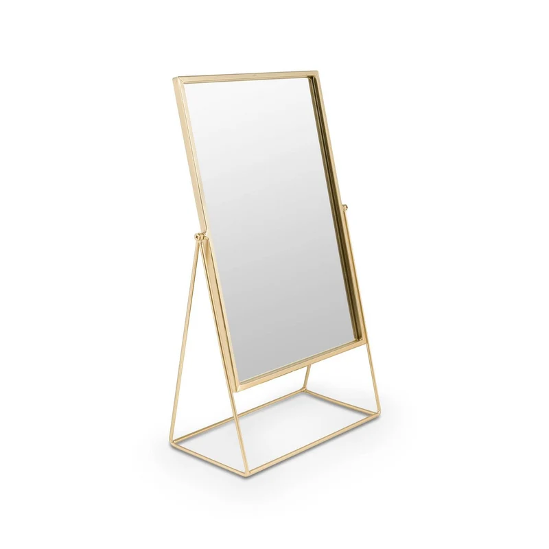 Stehspiegel rechteckig in Gold, 26,5 x 42,7 x 14 cm