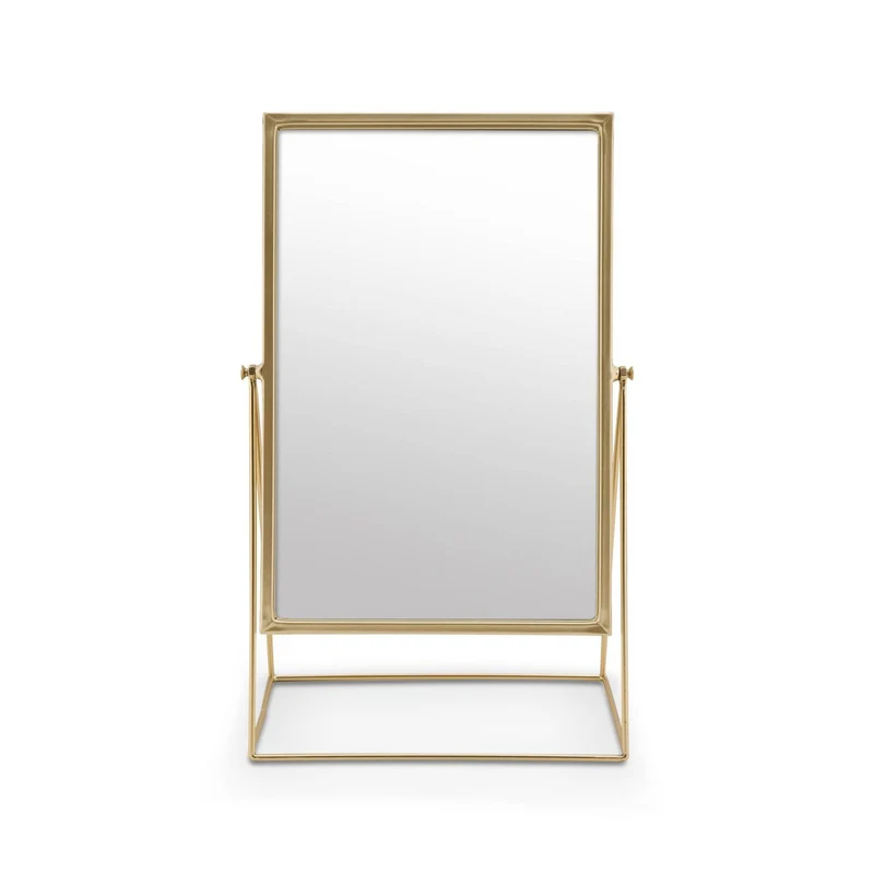 Stehspiegel rechteckig in Gold, 26,5 x 42,7 x 14 cm