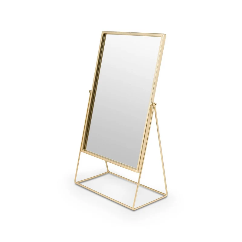 Stehspiegel rechteckig in Gold, 26,5 x 42,7 x 14 cm