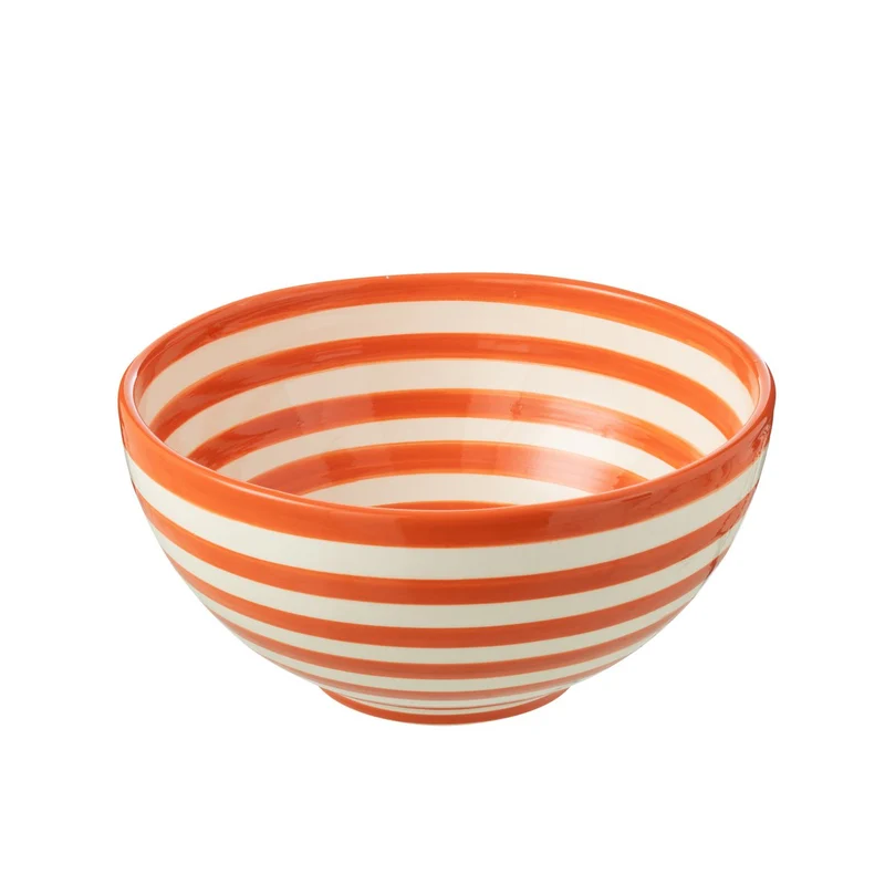 Schüssel Granada Stripes in Weiß/Orange, groß