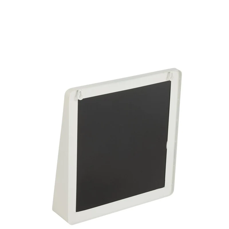 Spiegel Square aus Metall und Glas in Weiß, 38 x 41 cm