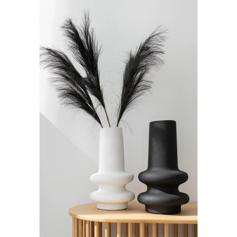 Vase Lyra, Keramik in Weiß, großformatig