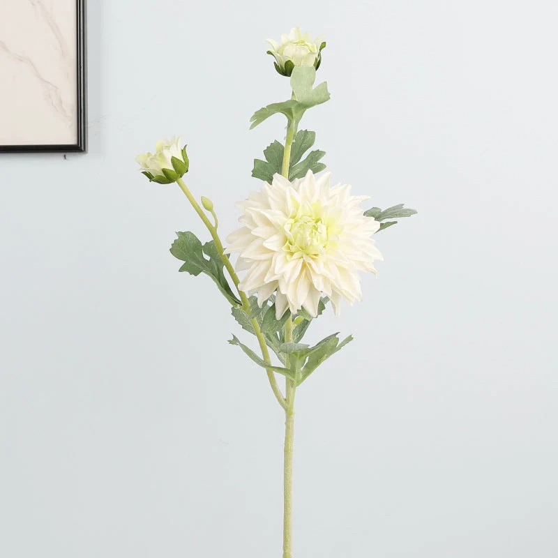 Dahlie Kunstblume 61 cm, Real Touch Seidenblume, naturgetreuer Dahlien-Stiel für hohe Vasen, Hochzeitsdeko, langlebige Dekoration