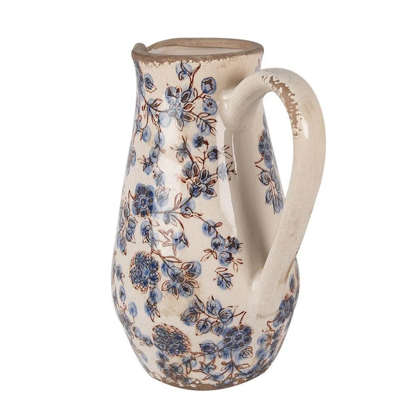 Keramikkrug in Beige und Blau