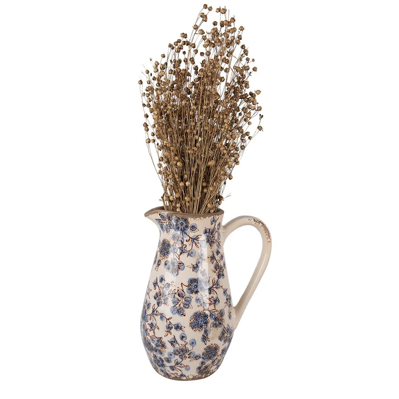 Keramikkrug in Beige und Blau