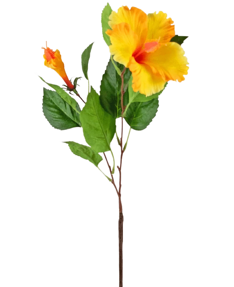 Künstliche Blume Hibiskus 73 cm gelb