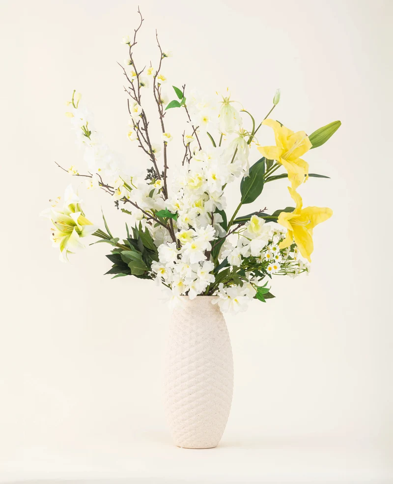 Kunstblumenstrauß aus Seide Sunkissed Ivory