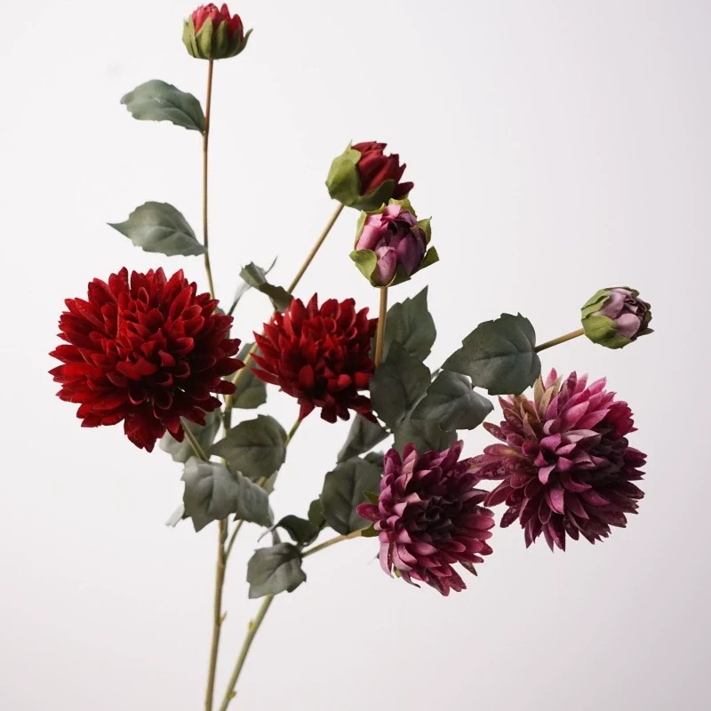 Künstliche Blumen 4 Kopf Kornblume, 74cm Hoch, Realistisches Design, Champagner, Rot, Rosa, Braun, Lila, Ideal für Hochzeiten, Innendekoration, Einzelhandelsgeschäfte