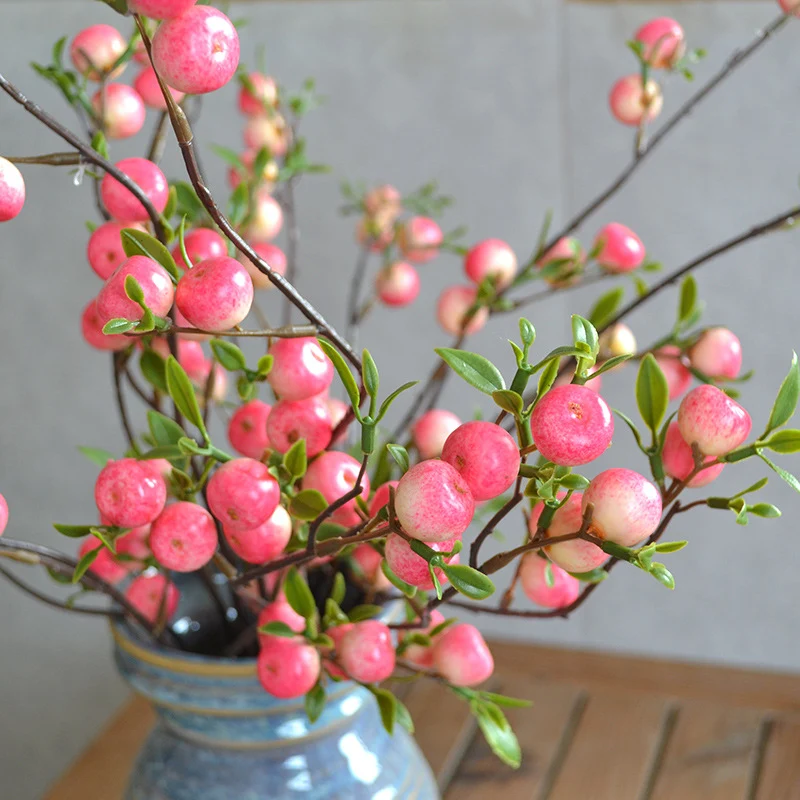Künstliche Apfelbeeren, 71 cm, 22 Früchte, realistisch, 3 Farben – ideal für Hochzeiten, Herbstdekoration & Einzelhandel