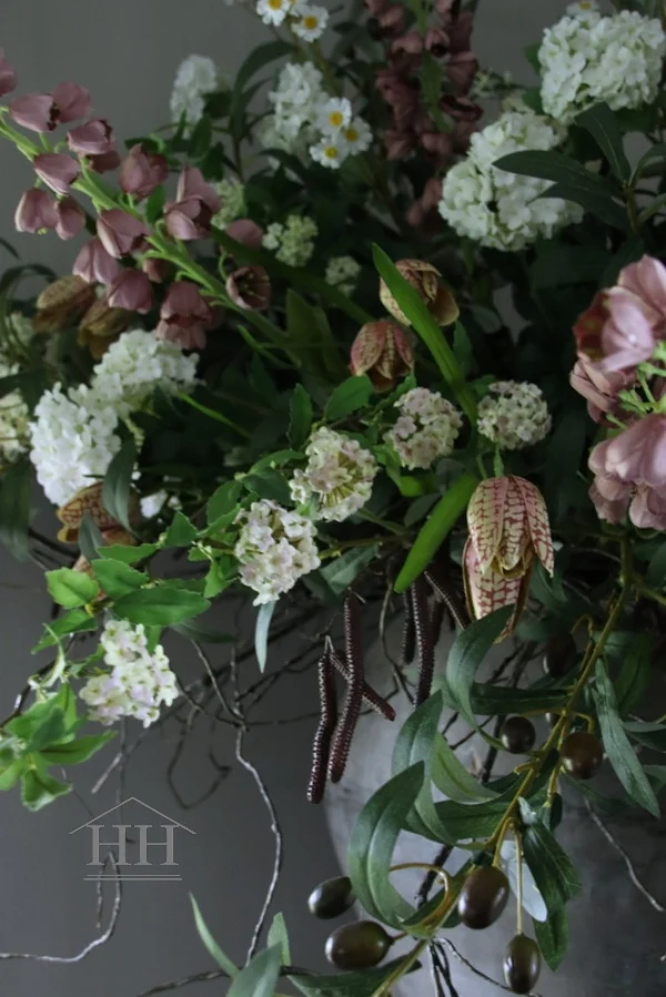 Kunst Viburnum spray zacht roze