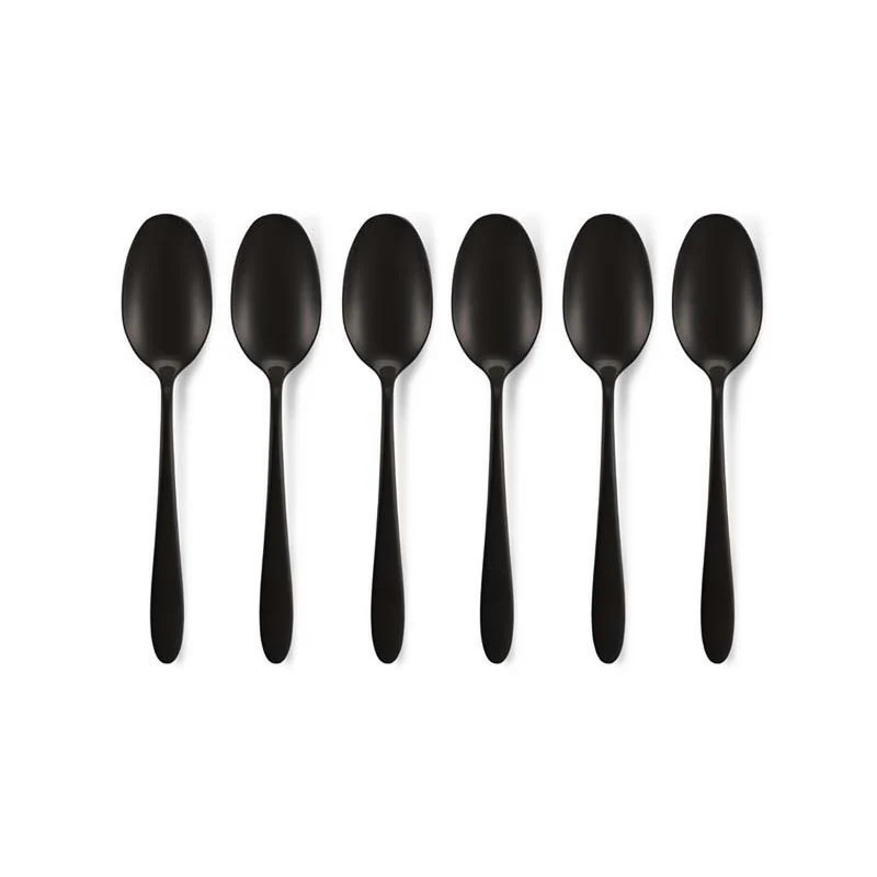 Teelöffel-Set, sechsteilig, in mattem Schwarz