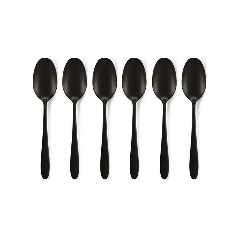 Teelöffel-Set, sechsteilig, in mattem Schwarz