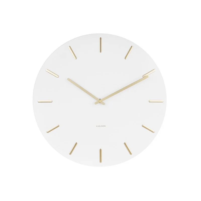 Wanduhr Charm in Weiß mit goldenen Details