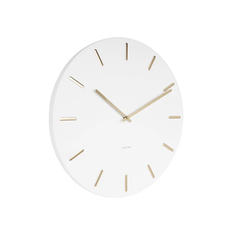 Wanduhr Charm in Weiß mit goldenen Details