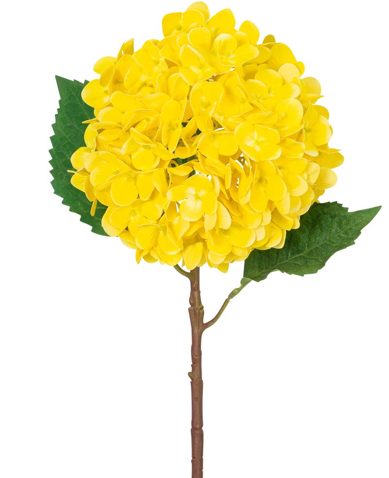 Künstliche Blume Hortensie Real Touch gelb 58 cm
