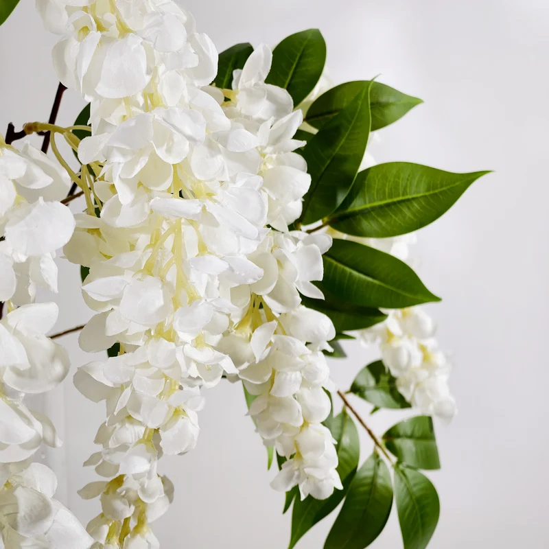 Künstlicher Blauregen Strauß 55cm, Hängende Seidenblumen in Premium-Qualität, Naturgetreue Kunstblumen für Deko, Hochzeit & Gastronomie