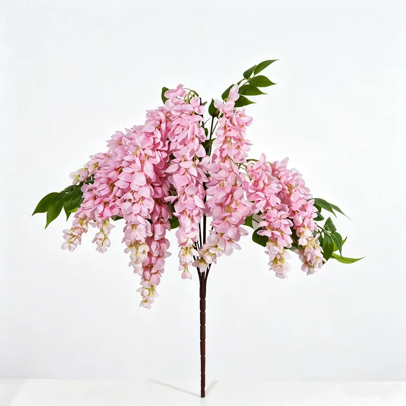 Künstlicher Blauregen Strauß 55cm, Hängende Seidenblumen in Premium-Qualität, Naturgetreue Kunstblumen für Deko, Hochzeit & Gastronomie