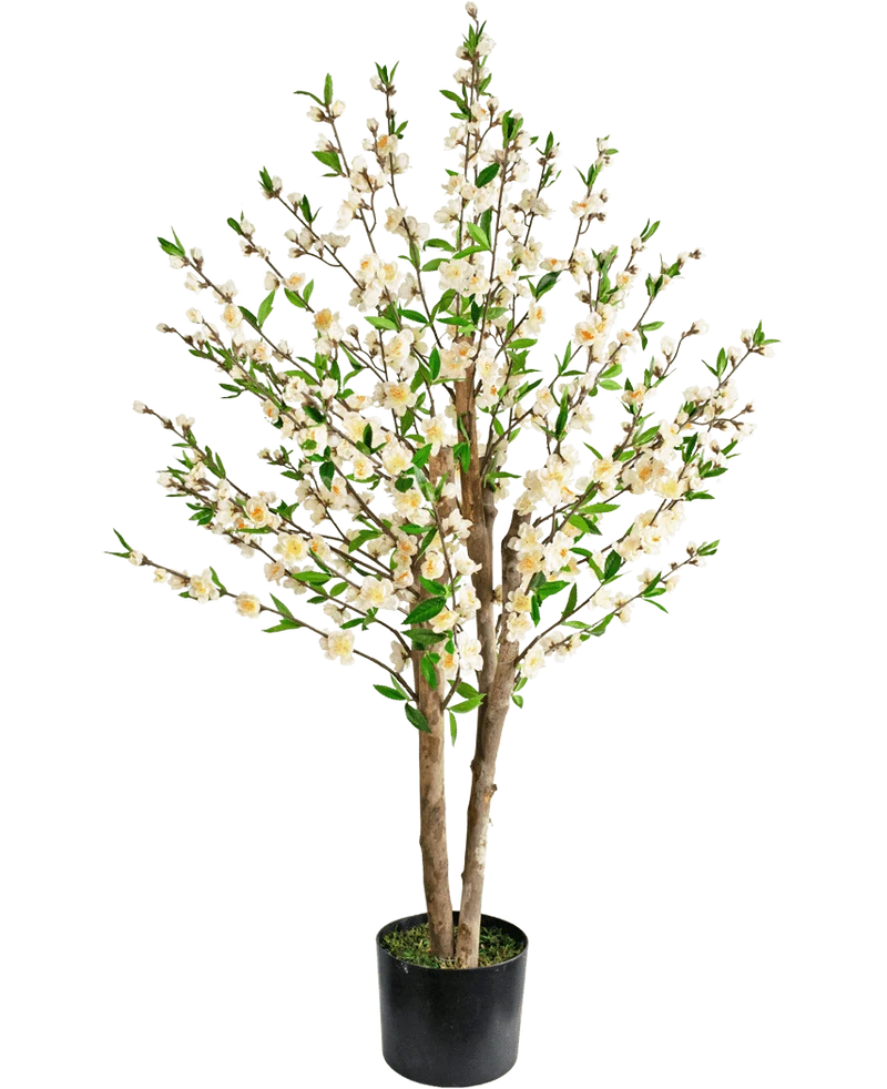 Künstliche Kirschblütenpflanze 120 cm creme