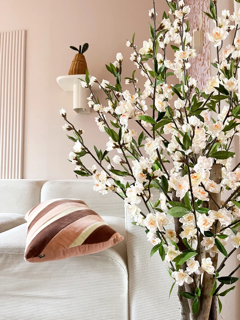 Künstliche Kirschblütenpflanze 120 cm creme