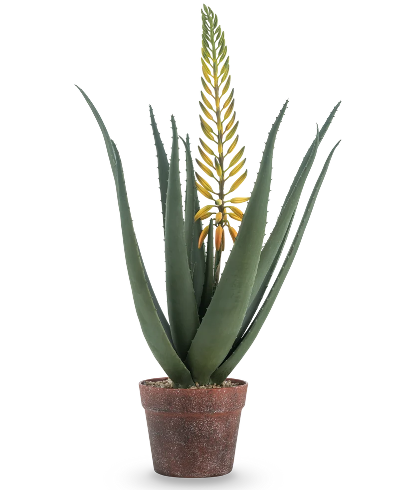Künstliche Pflanze Aloe mit Blüte 66 cm