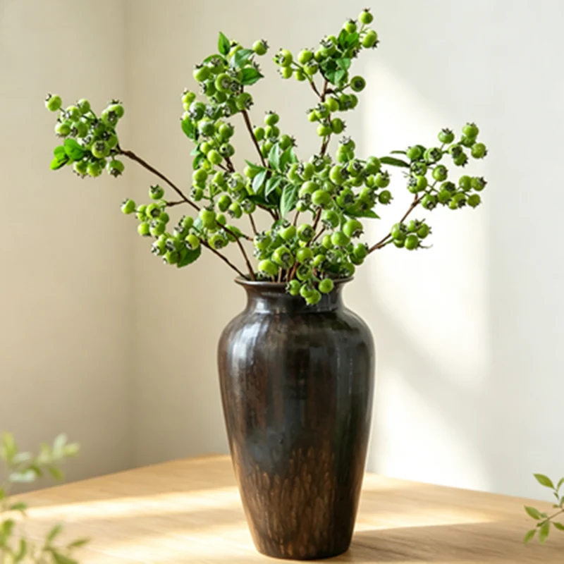 54 cm Künstliche Blaubeeren, Realistische Deko für Wohnzimmer, Hochzeitsdekoration, Fotografie-Requisiten, Ganzjahresdekoration