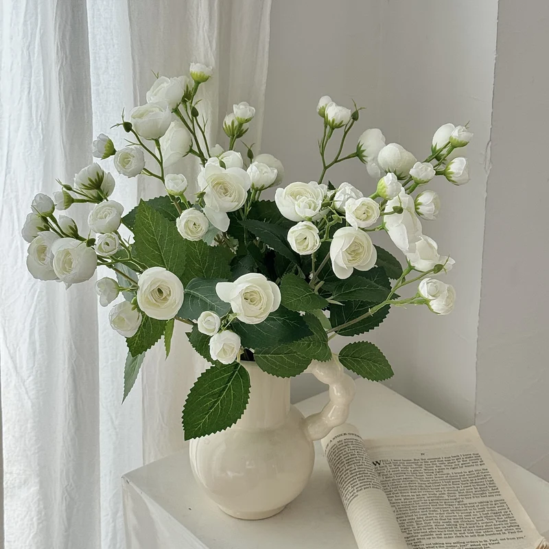 12-Kopf Kunstblumen Teeknospen, 46 cm, realistisch, 4 Farben – ideal für Hochzeiten, Dekoration & Einzelhandel