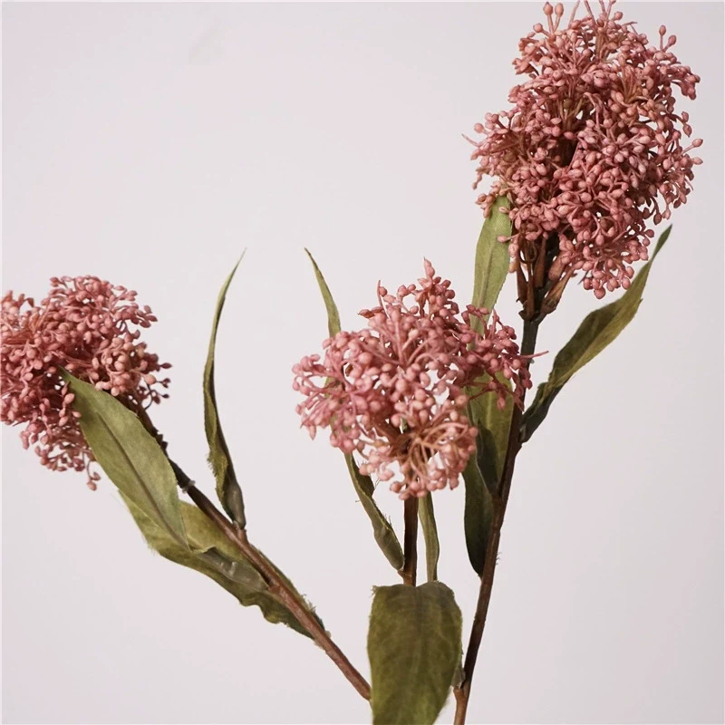 Kunstblumen Herbstfarben, 60 cm, 3 Blütenköpfe, realistisch – ideal für Hochzeiten, Wohnkultur & Café-Dekoration