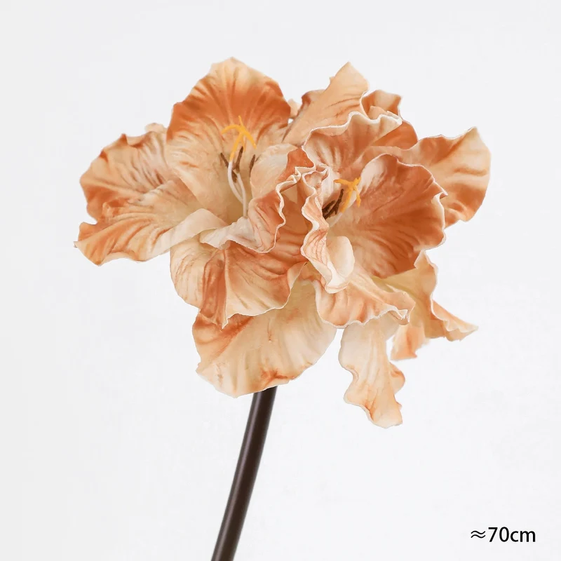 4-Kopf PU Kunstblumen, 70 cm, handgefertigt, realistisch, Farben: Grün, Lila, Braun, Orange – ideal für Hochzeiten, Cafés & Einzelhandel