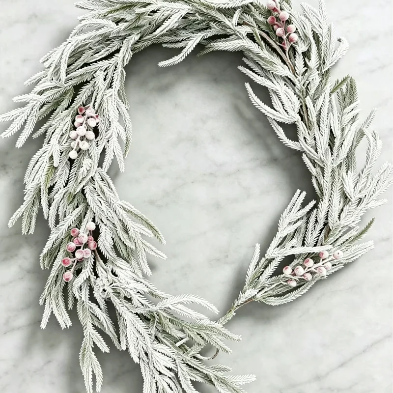 Kunstschnee Efeu Girlande 180 cm, realistisches PE-Material, ideal für Weihnachten, Hochzeiten, Cafés & Festdekoration