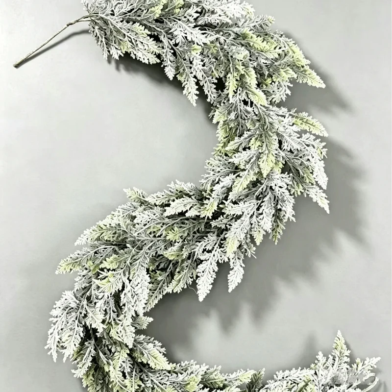 Kunstschnee Efeu Girlande 180 cm, realistisches PE-Material, ideal für Weihnachten, Hochzeiten, Cafés & Festdekoration