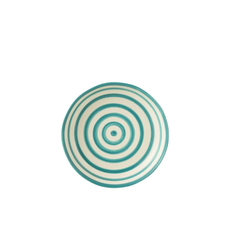 Schale „Granada Stripes“ in Weiß-Aqua, groß