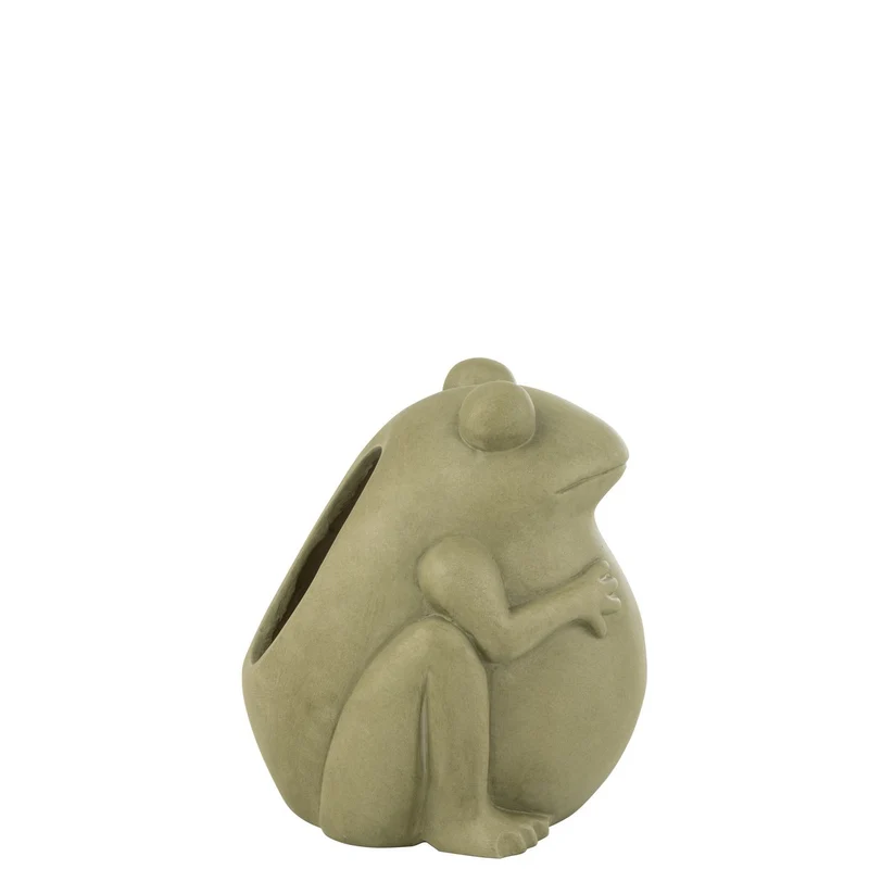 Keramik-Blumentopf „Frog“ in Grün, groß