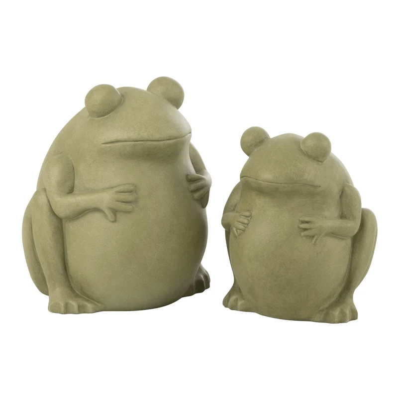 Keramik-Blumentopf „Frog“ in Grün, groß