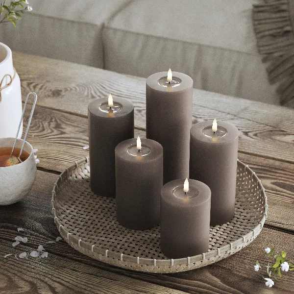 Led kaars mokka - Deluxe Homeart