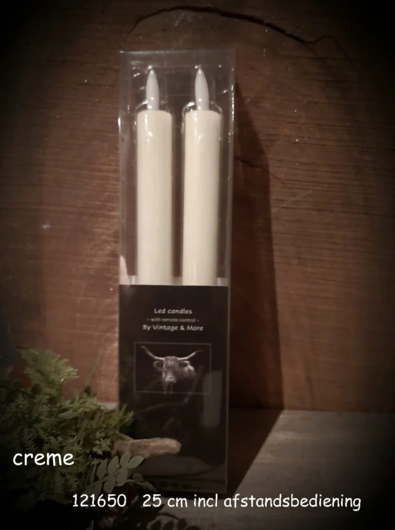 Led dinerkaars creme 24 cm | Vintage & More
