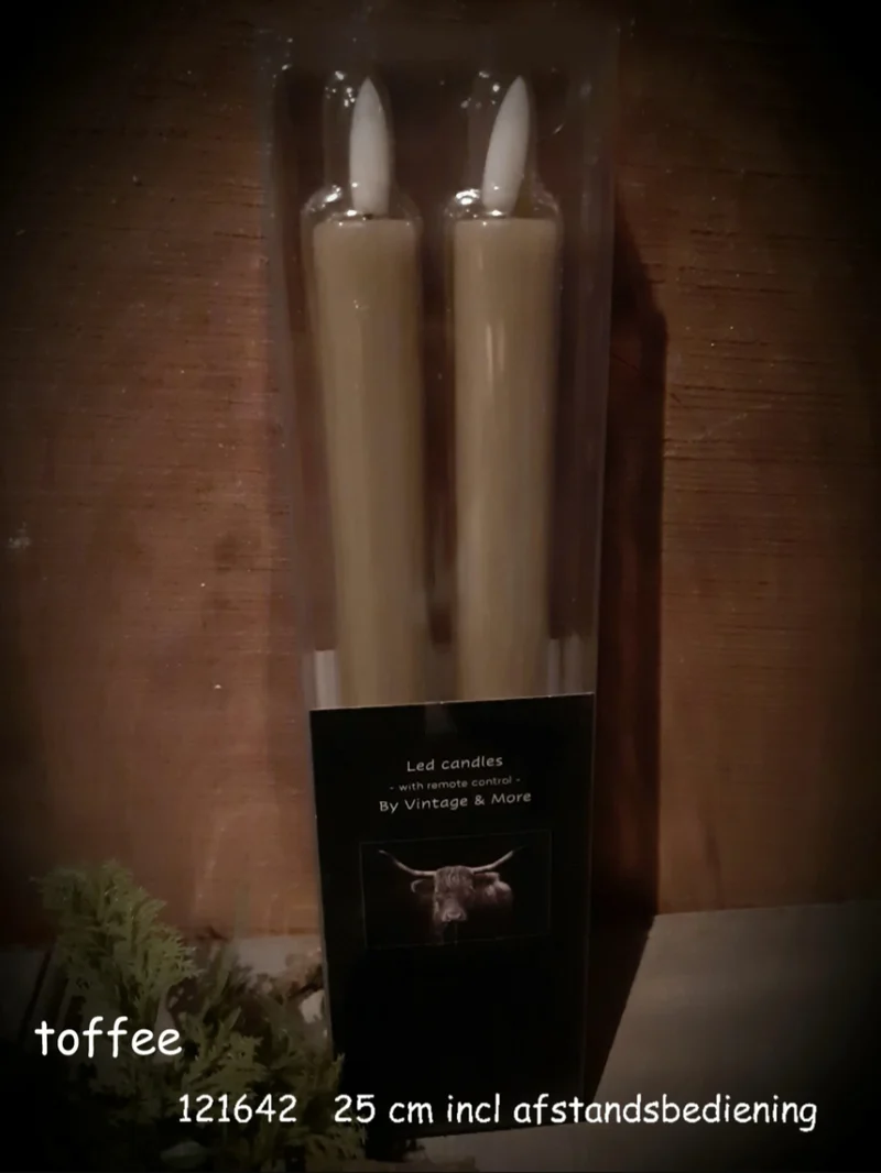 Led dinerkaars toffee 24 cm | Vintage & More