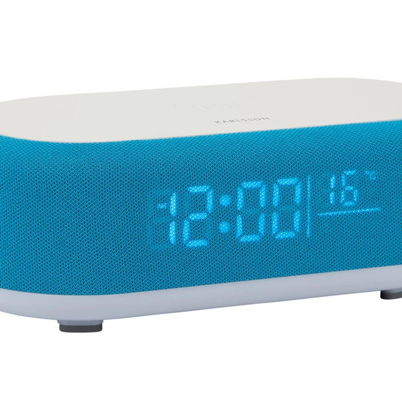 Wecker Vogue mit kabellosem Ladegerät und Bluetooth, Blau