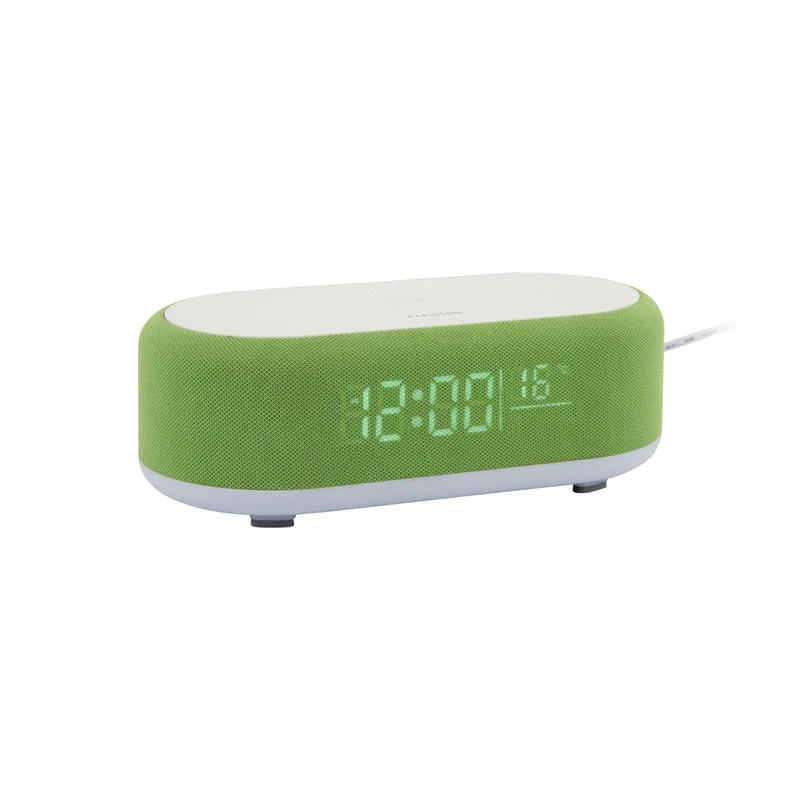 Wecker Vogue mit kabellosem Ladegerät und Bluetooth, Grün