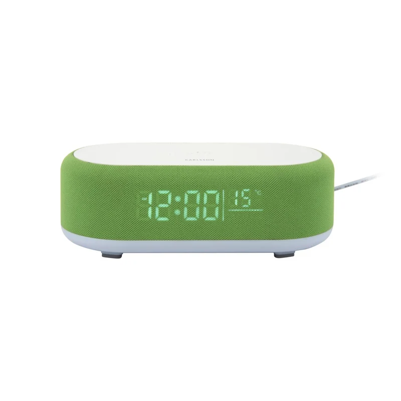 Wecker Vogue mit kabellosem Ladegerät und Bluetooth, Grün