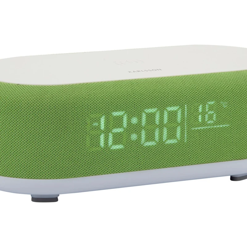 Wecker Vogue mit kabellosem Ladegerät und Bluetooth, Grün