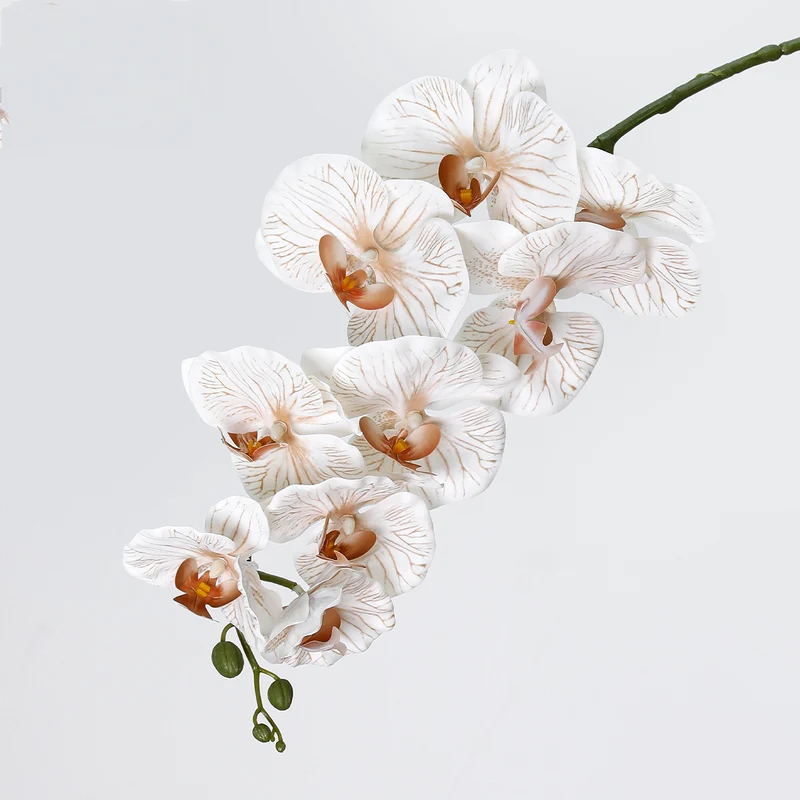 Phalaenopsis Orchidee künstlich 2er-Set, 102 cm langer Orchideenzweig mit 9 Blüten, Kunstblume für hohe Vasen, Hochzeit, Dekoration, extrem realistische Optik