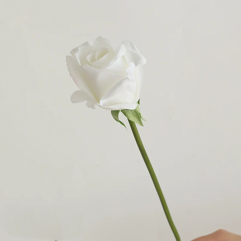Real Touch Kunstrose 36 cm, Einzelne Rose mit naturgetreuer Haptik, Premium Kunstblume für Vase, Hochzeit & langlebige Dekoration