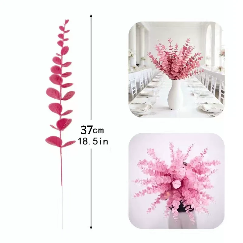 Eukalyptus Zweige Künstlich (20 Stk.), 47cm Deko Äste, Täuschend Echte Kunstblumen für Vase, Hochzeit & Floristik, Salbeigrün
