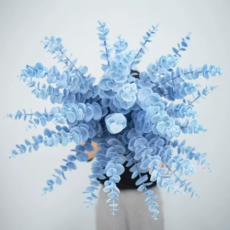 Eukalyptus Zweige Künstlich (20 Stk.), 47cm Deko Äste, Täuschend Echte Kunstblumen für Vase, Hochzeit & Floristik, Salbeigrün