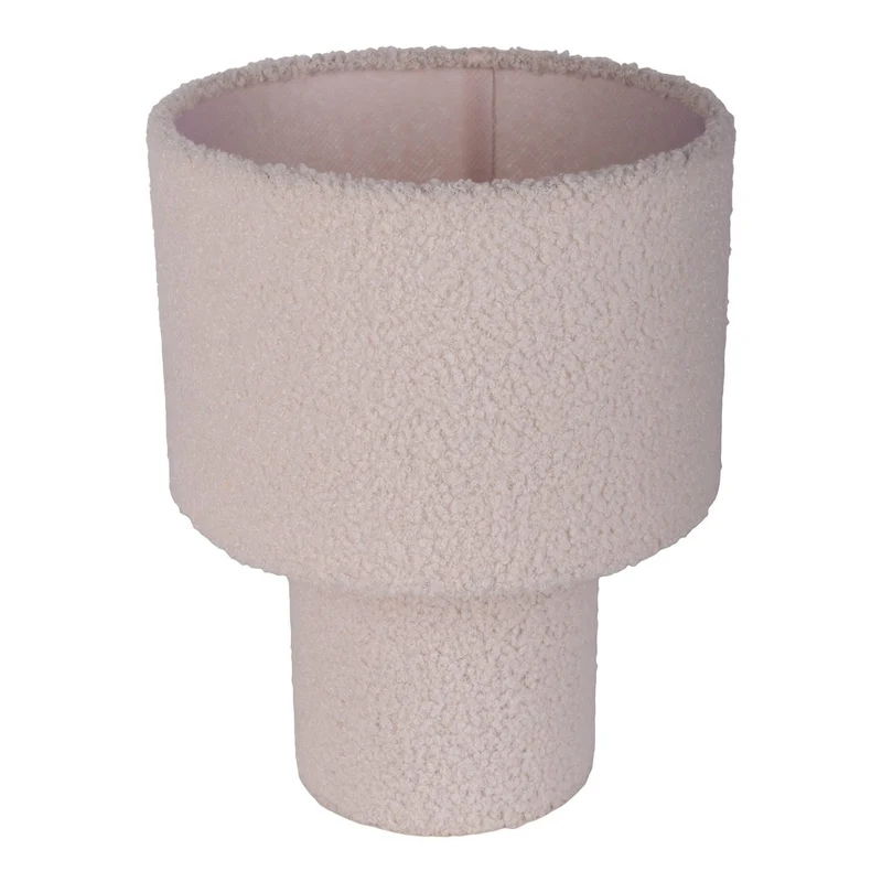 Tischleuchte "FLUFFY" mit Textilschirm und -fuß in Weiß, E27, ca. 31 cm hoch